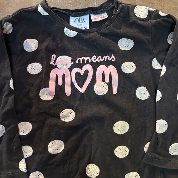 Zara Black Polka Dot Top and Pink Pants Set - Picture 2 of 5